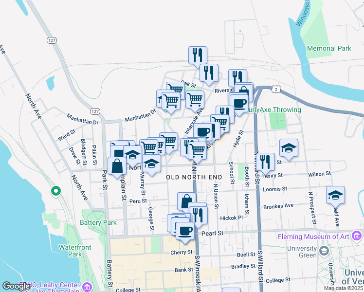 map of restaurants, bars, coffee shops, grocery stores, and more near 21 Cloarec Court in Burlington