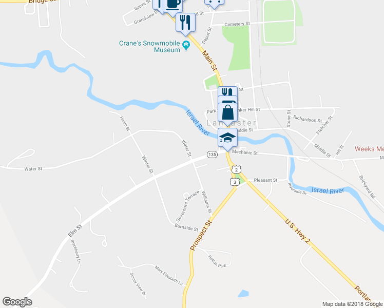 map of restaurants, bars, coffee shops, grocery stores, and more near 5 Water Street in Lancaster