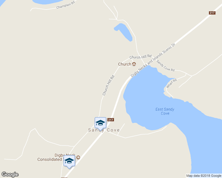 map of restaurants, bars, coffee shops, grocery stores, and more near 266 Church Hill Road in Digby