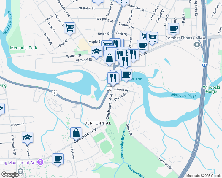 map of restaurants, bars, coffee shops, grocery stores, and more near 3 Mill Street in Colchester