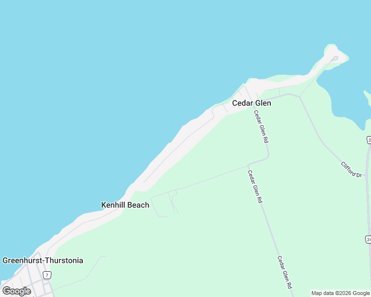 map of restaurants, bars, coffee shops, grocery stores, and more near 835 Cedar Glen Road in Kawartha Lakes