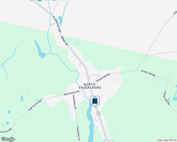 map of restaurants, bars, coffee shops, grocery stores, and more near 991 Main Street in Vassalboro