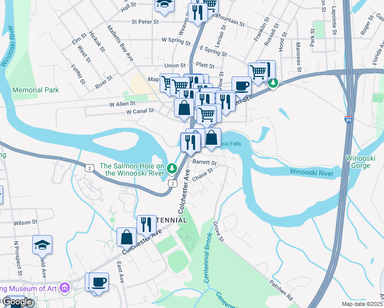 map of restaurants, bars, coffee shops, grocery stores, and more near 3 Mill Street in Colchester