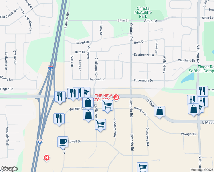 map of restaurants, bars, coffee shops, grocery stores, and more near 3027 Finger Road in Green Bay
