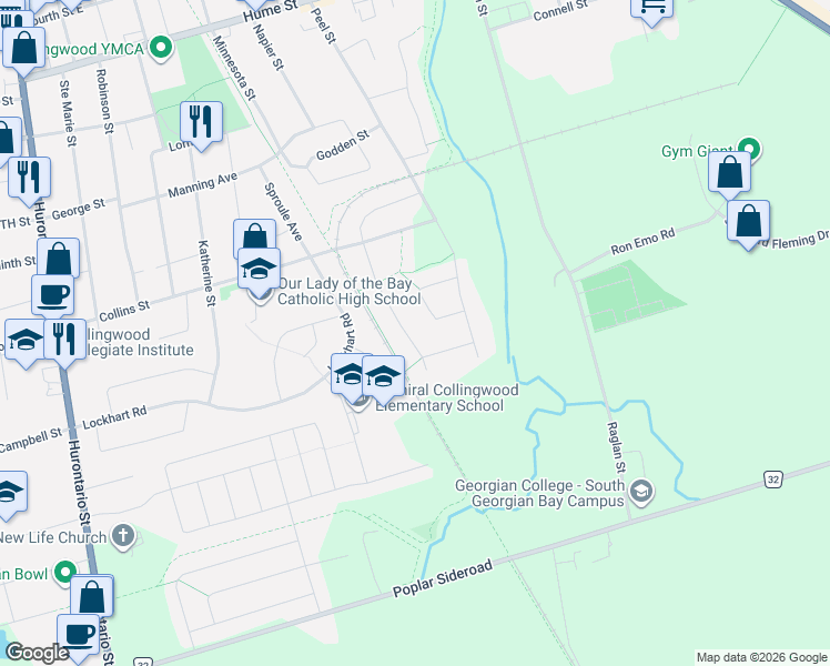 map of restaurants, bars, coffee shops, grocery stores, and more near 49 Williams Street in Collingwood