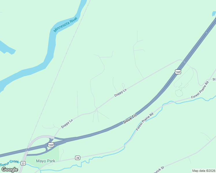 map of restaurants, bars, coffee shops, grocery stores, and more near 423 Doppy Lane in Le Sueur