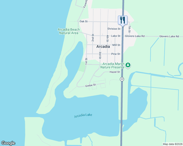 map of restaurants, bars, coffee shops, grocery stores, and more near 16937 1st Street in Arcadia