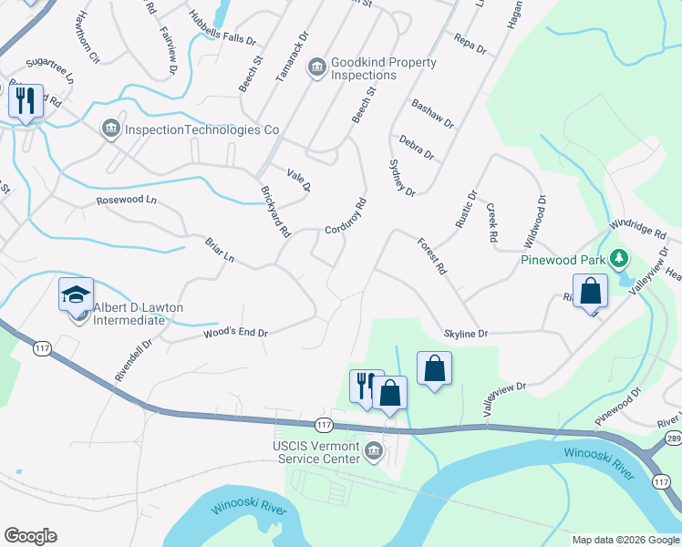 map of restaurants, bars, coffee shops, grocery stores, and more near 12 Kiln Road in Essex
