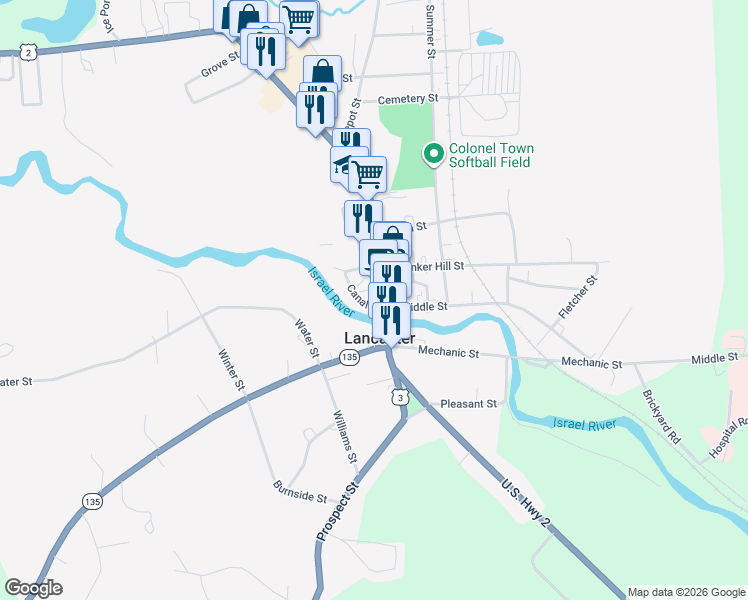 map of restaurants, bars, coffee shops, grocery stores, and more near in Lancaster