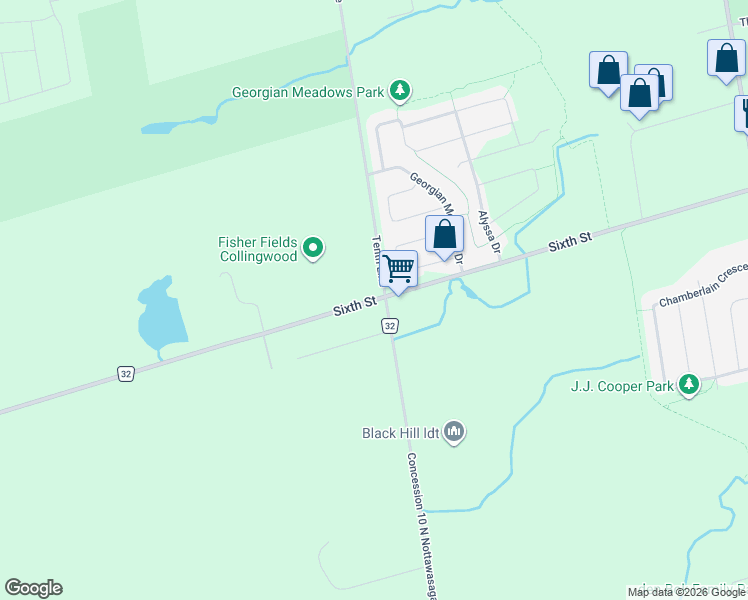 map of restaurants, bars, coffee shops, grocery stores, and more near 736 Sixth Street in Collingwood