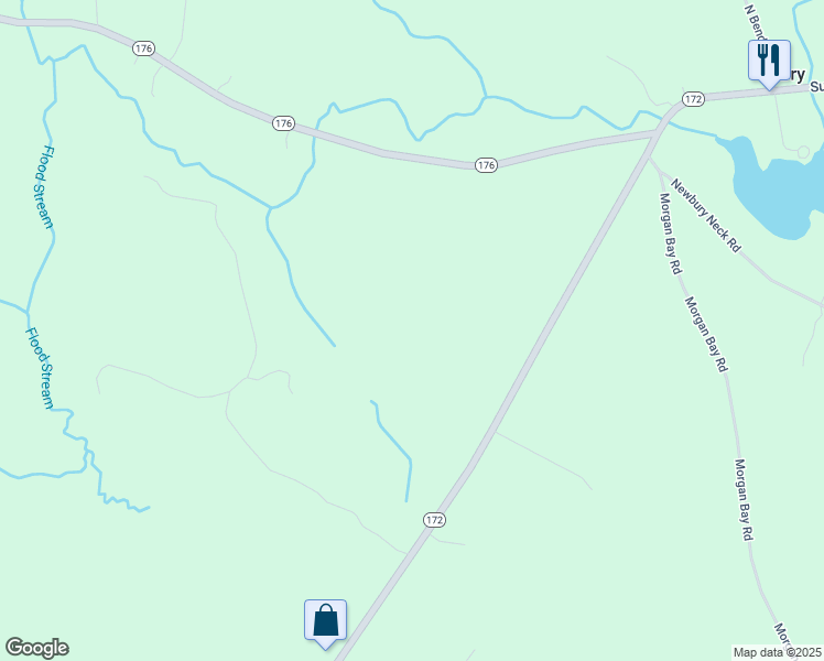 map of restaurants, bars, coffee shops, grocery stores, and more near 100 Maine 172 in Surry