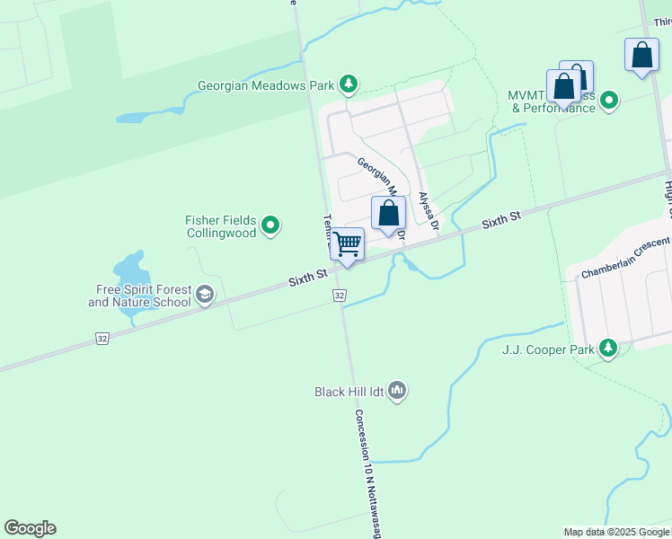 map of restaurants, bars, coffee shops, grocery stores, and more near 736 Sixth Street in Collingwood