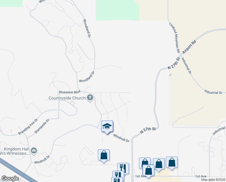 map of restaurants, bars, coffee shops, grocery stores, and more near 613 North 27th Street in Spearfish