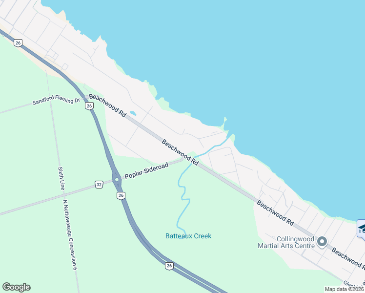 map of restaurants, bars, coffee shops, grocery stores, and more near 9746 Beachwood Road in Collingwood