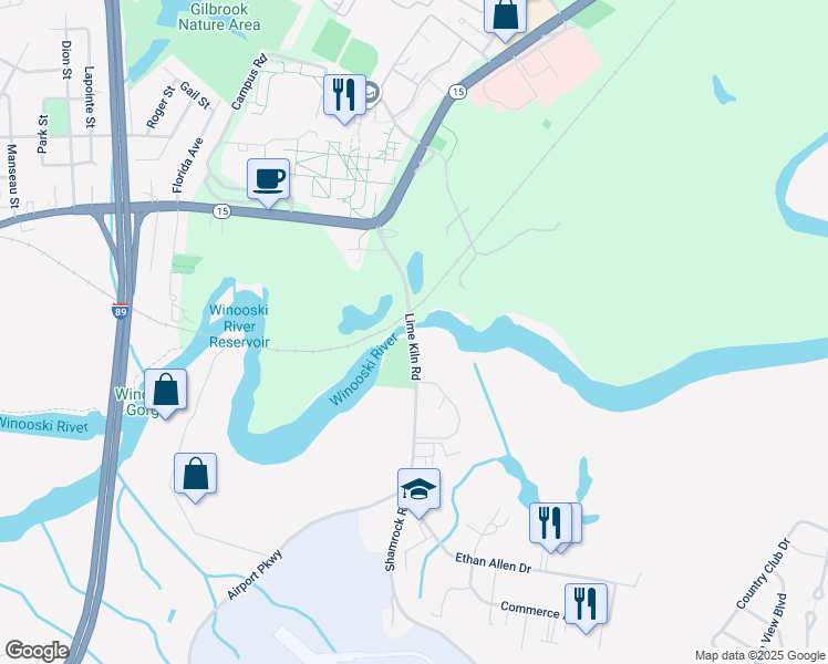 map of restaurants, bars, coffee shops, grocery stores, and more near 164 Lincoln Drive in Colchester