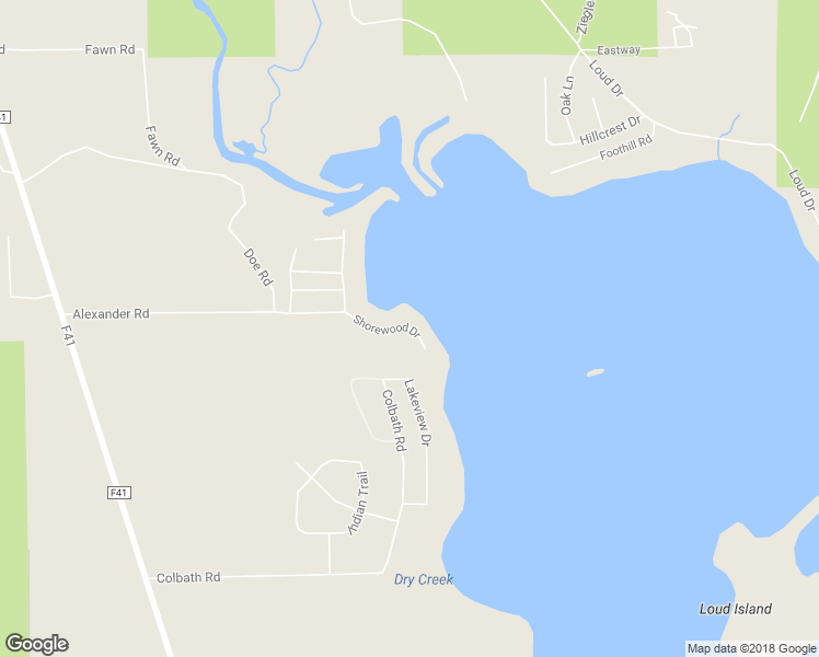 map of restaurants, bars, coffee shops, grocery stores, and more near 7201 Shorewood Drive in Oscoda Township