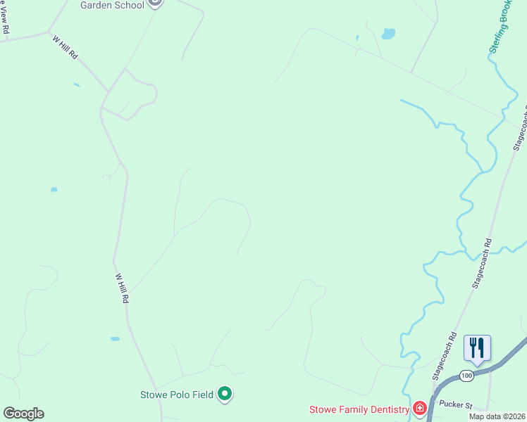 map of restaurants, bars, coffee shops, grocery stores, and more near 378-698 Baird Road in Stowe