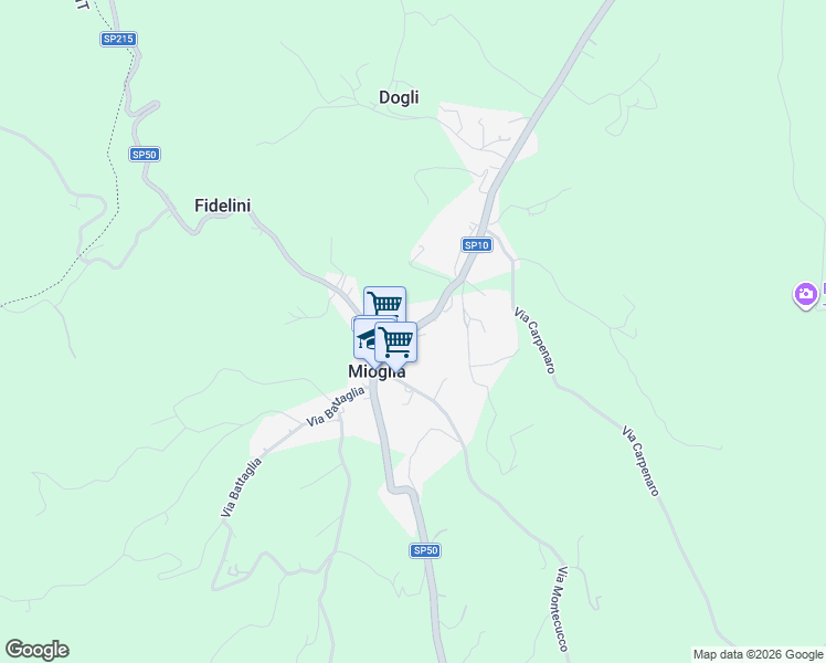 map of restaurants, bars, coffee shops, grocery stores, and more near in Mioglia