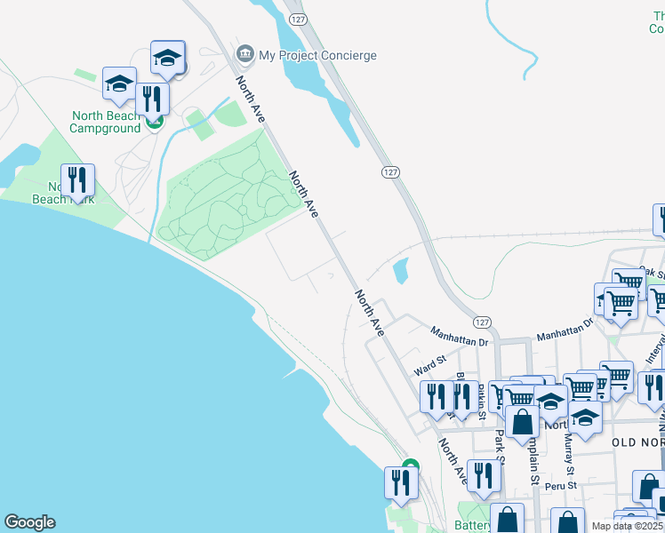map of restaurants, bars, coffee shops, grocery stores, and more near 35 Cambrian Way in Burlington