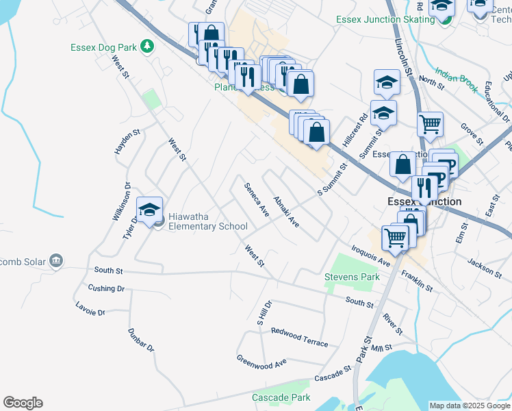 map of restaurants, bars, coffee shops, grocery stores, and more near 18 Mohawk Avenue in Essex