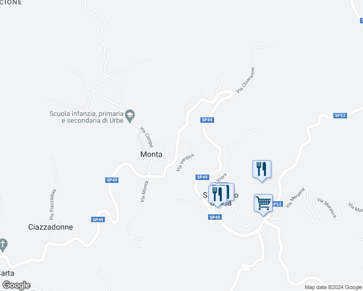 map of restaurants, bars, coffee shops, grocery stores, and more near 41 SP49 in Monta