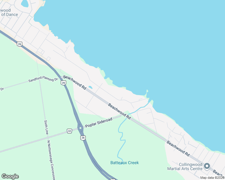 map of restaurants, bars, coffee shops, grocery stores, and more near 89 Georgian Manor Drive in Collingwood