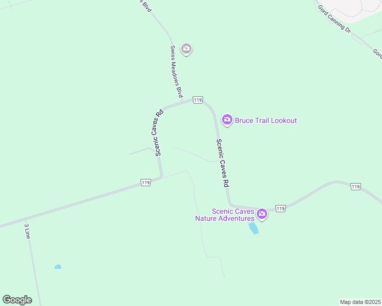 map of restaurants, bars, coffee shops, grocery stores, and more near A Side Road in Grey County