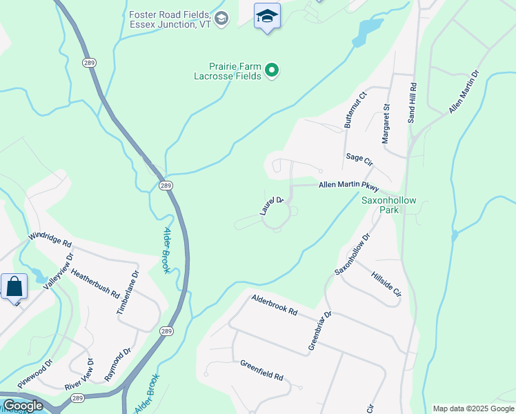 map of restaurants, bars, coffee shops, grocery stores, and more near 60 Laurel Drive in Essex Junction