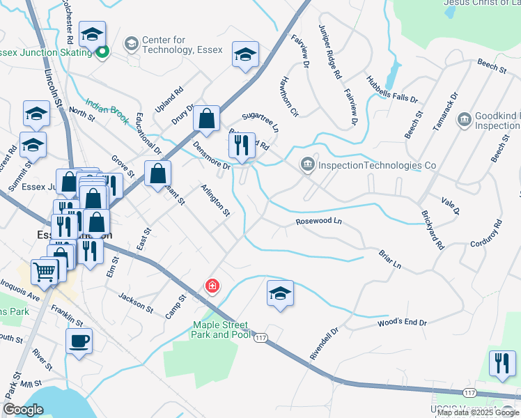 map of restaurants, bars, coffee shops, grocery stores, and more near 50 Mansfield Avenue Extension in Essex