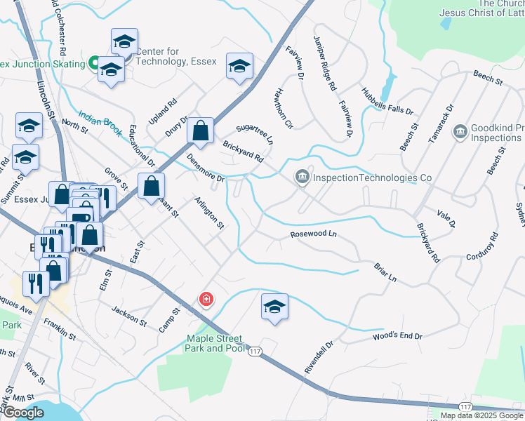 map of restaurants, bars, coffee shops, grocery stores, and more near 50 Mansfield Avenue Extension in Essex