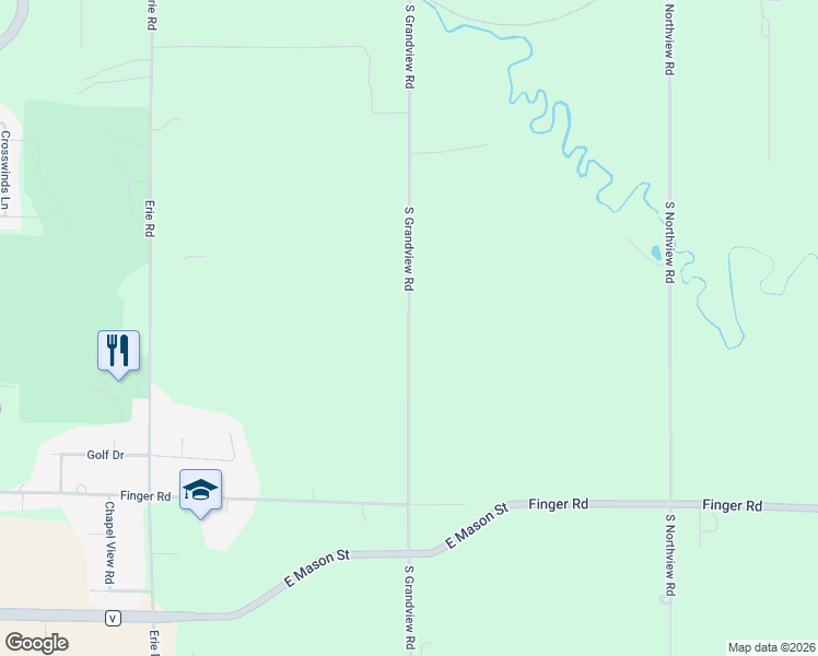 map of restaurants, bars, coffee shops, grocery stores, and more near 555 South Grandview Road in Green Bay