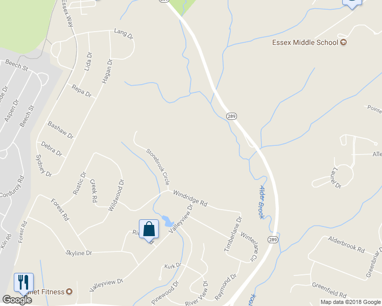 map of restaurants, bars, coffee shops, grocery stores, and more near 72 Stonebrook Circle in Essex