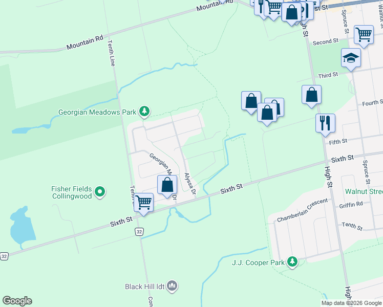 map of restaurants, bars, coffee shops, grocery stores, and more near in Collingwood