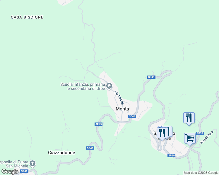 map of restaurants, bars, coffee shops, grocery stores, and more near 31 Via Campè in Provincia di Savona