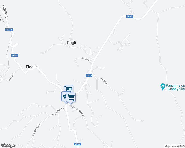 map of restaurants, bars, coffee shops, grocery stores, and more near 3 Via Schegli in Mioglia