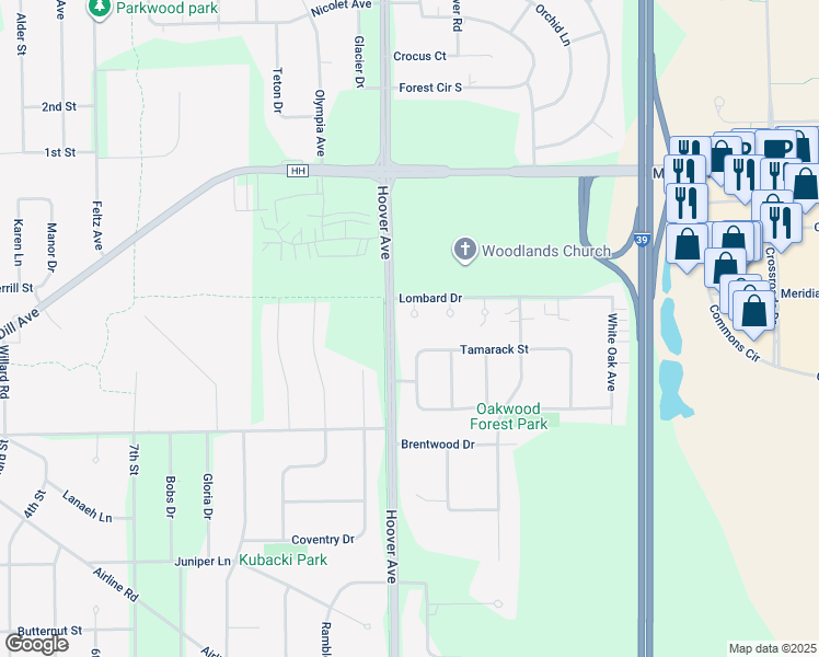 map of restaurants, bars, coffee shops, grocery stores, and more near 281 Shannon Court in Plover