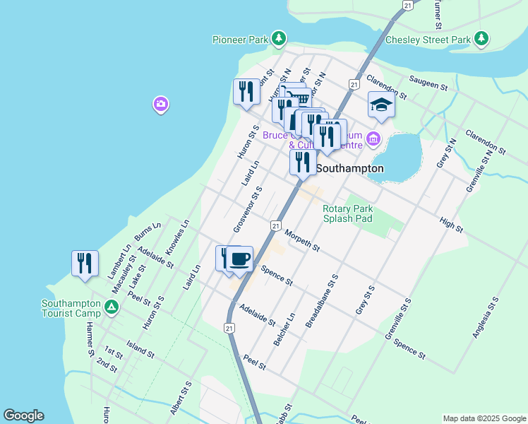 map of restaurants, bars, coffee shops, grocery stores, and more near 160 Morpeth Street in Southampton
