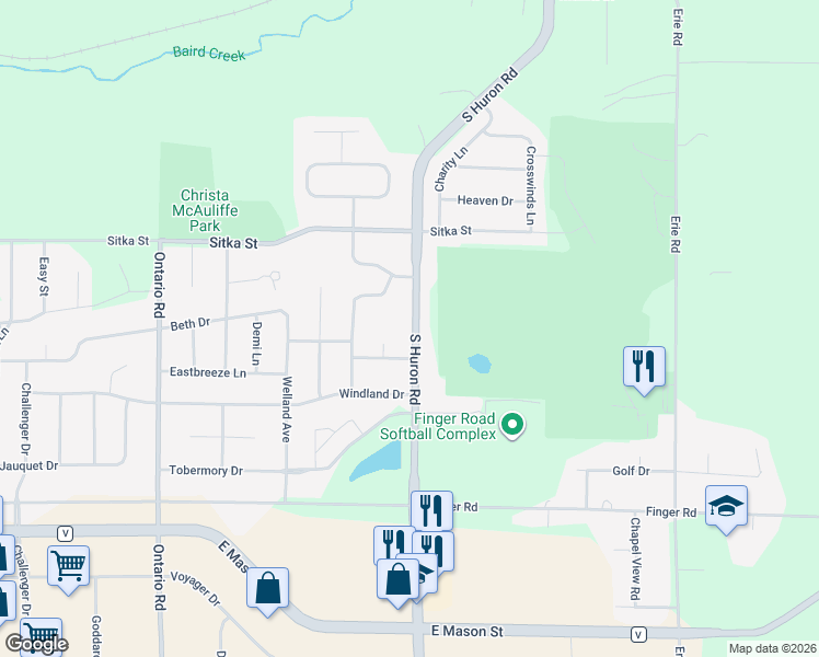 map of restaurants, bars, coffee shops, grocery stores, and more near 460 S Huron Rd in Green Bay