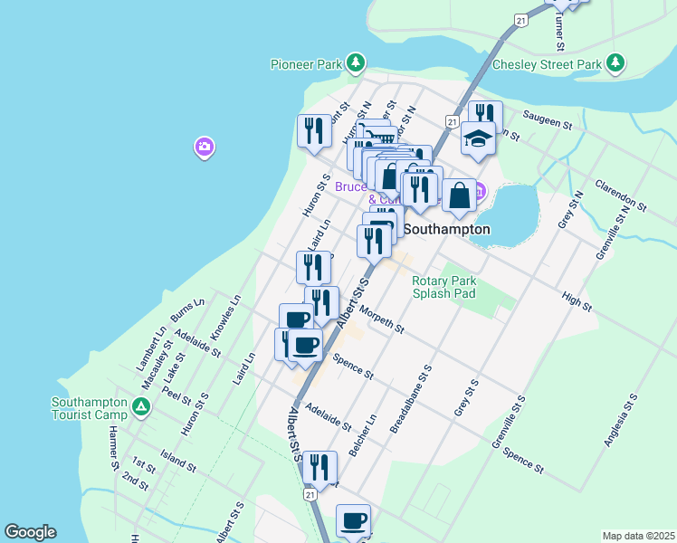 map of restaurants, bars, coffee shops, grocery stores, and more near 160 Morpeth Street in Southampton