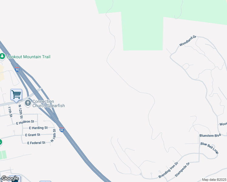 map of restaurants, bars, coffee shops, grocery stores, and more near Unnamed Road in Spearfish
