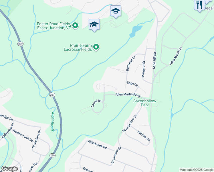 map of restaurants, bars, coffee shops, grocery stores, and more near 67 Partridge Drive in Essex