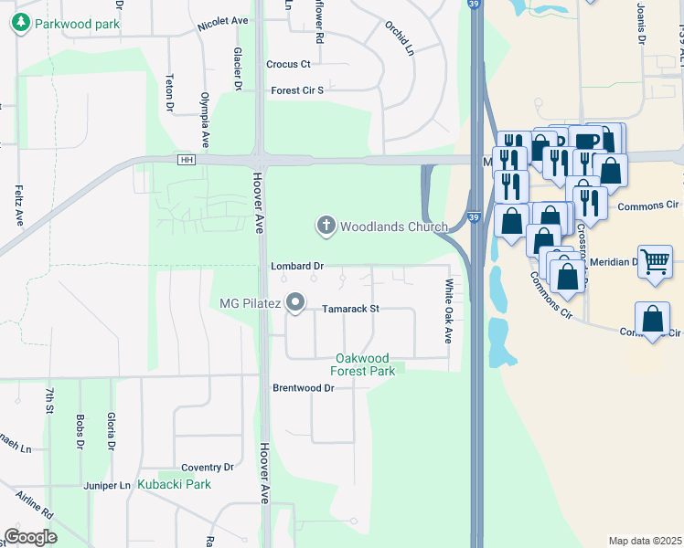 map of restaurants, bars, coffee shops, grocery stores, and more near 291 Lucerne Court in Plover