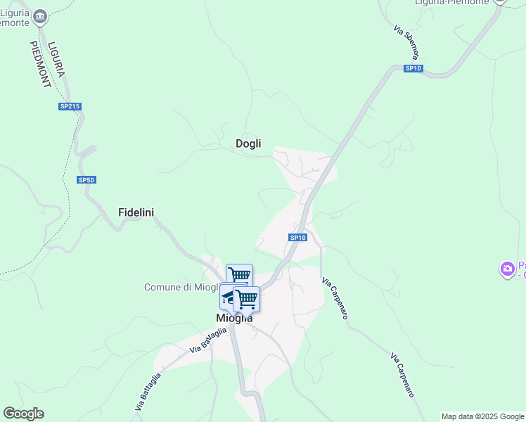 map of restaurants, bars, coffee shops, grocery stores, and more near 6 Via Carli in Mioglia