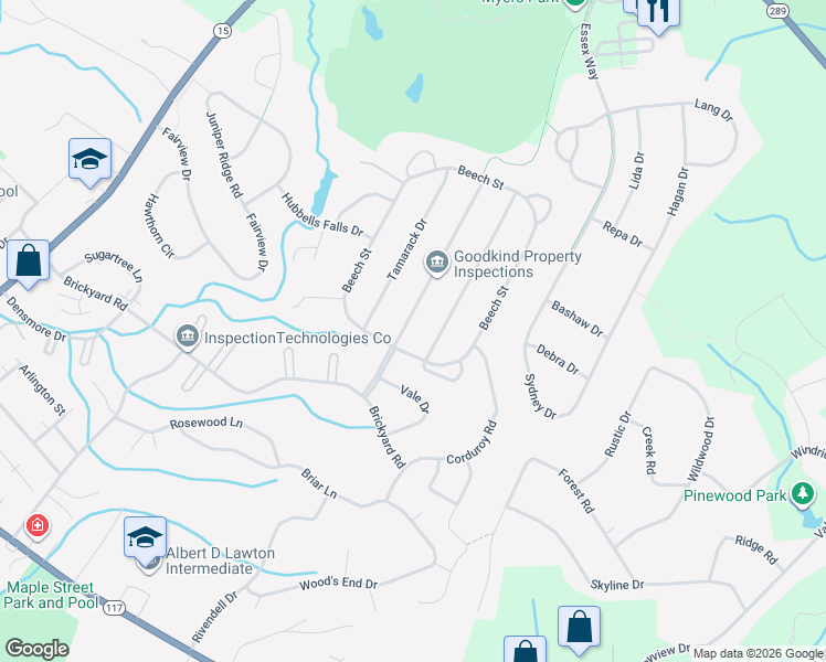 map of restaurants, bars, coffee shops, grocery stores, and more near 2 Aspen Drive in Essex