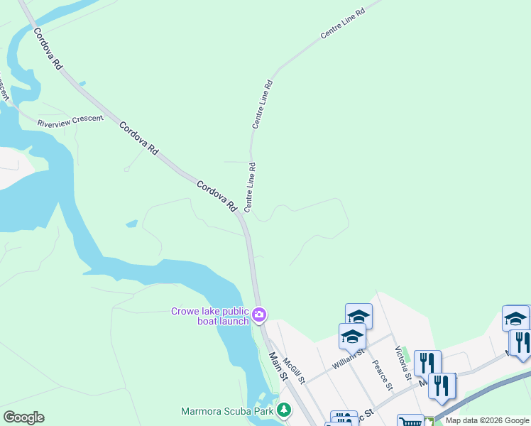 map of restaurants, bars, coffee shops, grocery stores, and more near 3 Glen Ridge Road in Marmora