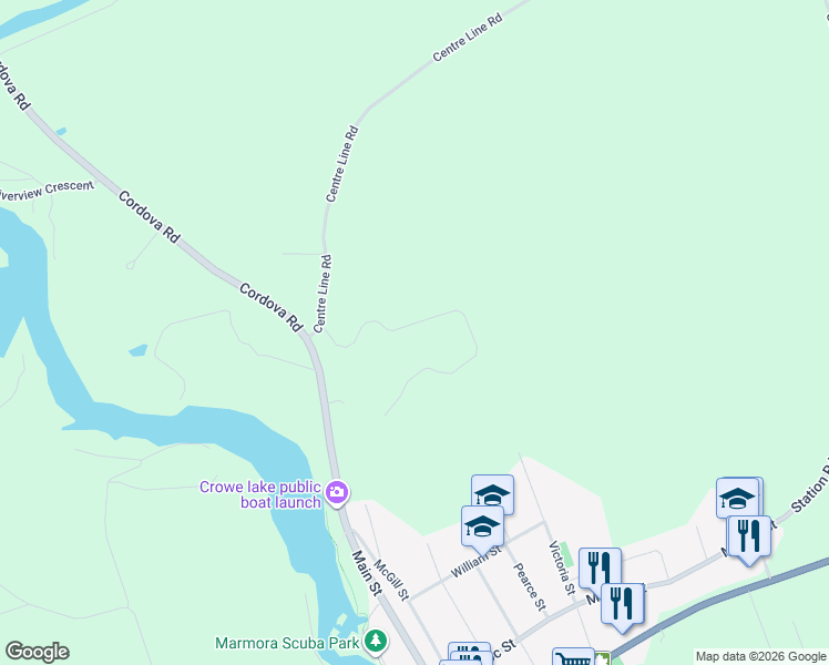 map of restaurants, bars, coffee shops, grocery stores, and more near 53 Glen Ridge Road in Marmora