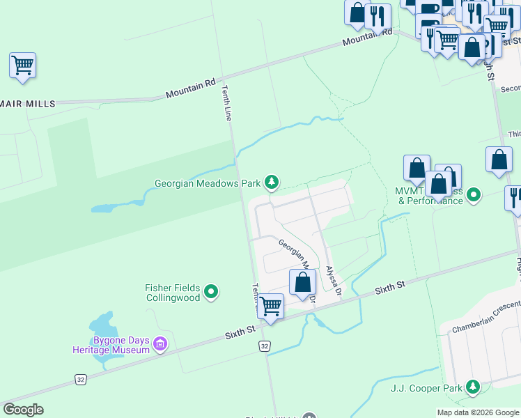 map of restaurants, bars, coffee shops, grocery stores, and more near 23 Connor Avenue in Collingwood