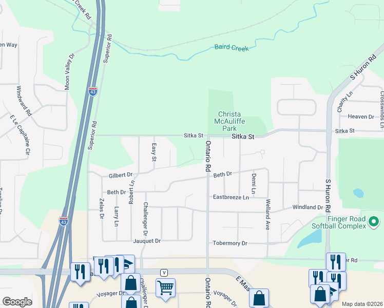 map of restaurants, bars, coffee shops, grocery stores, and more near 420 Ontario Road in Green Bay