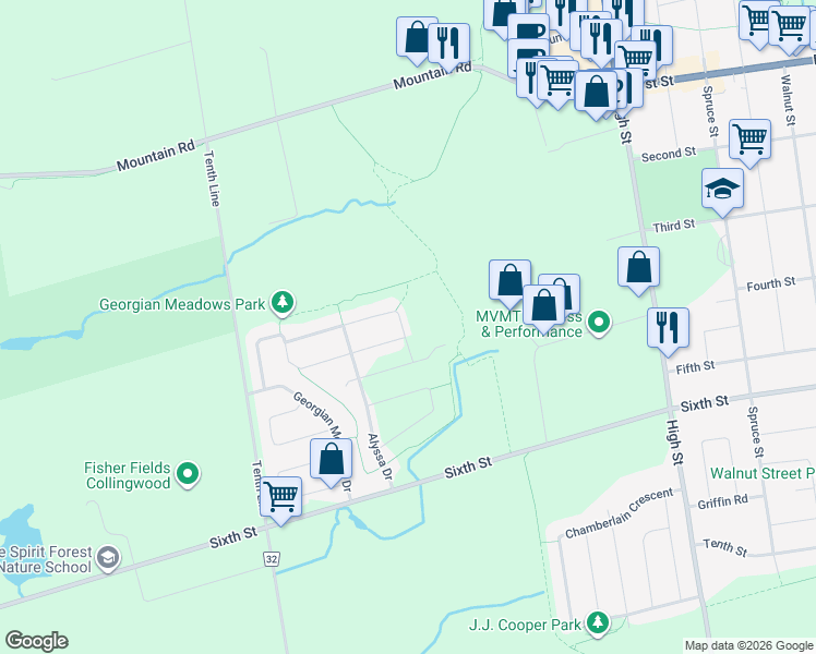 map of restaurants, bars, coffee shops, grocery stores, and more near 55 Brooke Avenue in Collingwood