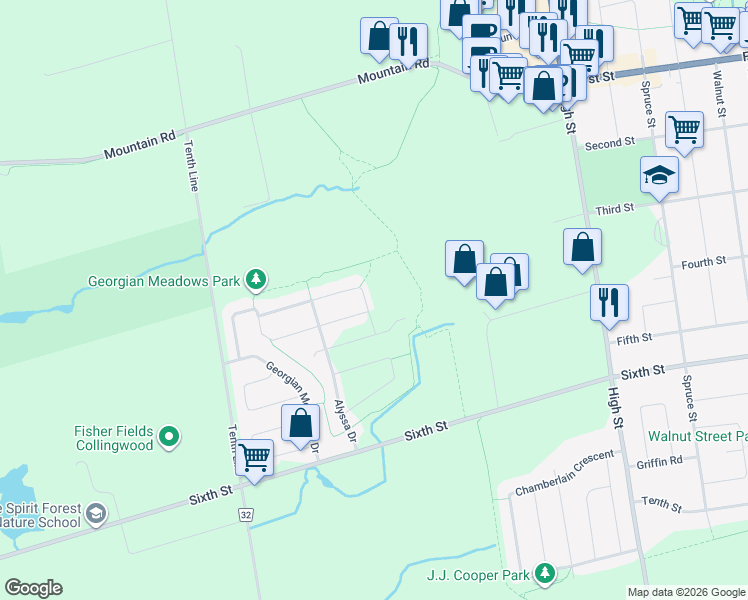 map of restaurants, bars, coffee shops, grocery stores, and more near 55 Brooke Avenue in Collingwood